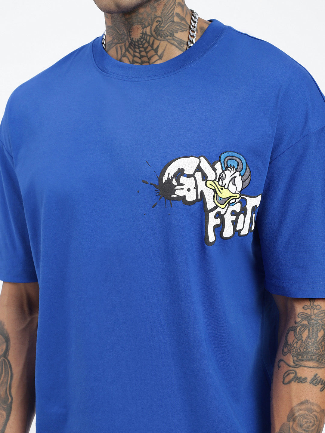 Men Graphic Blue Relaxed Fit T Shirt