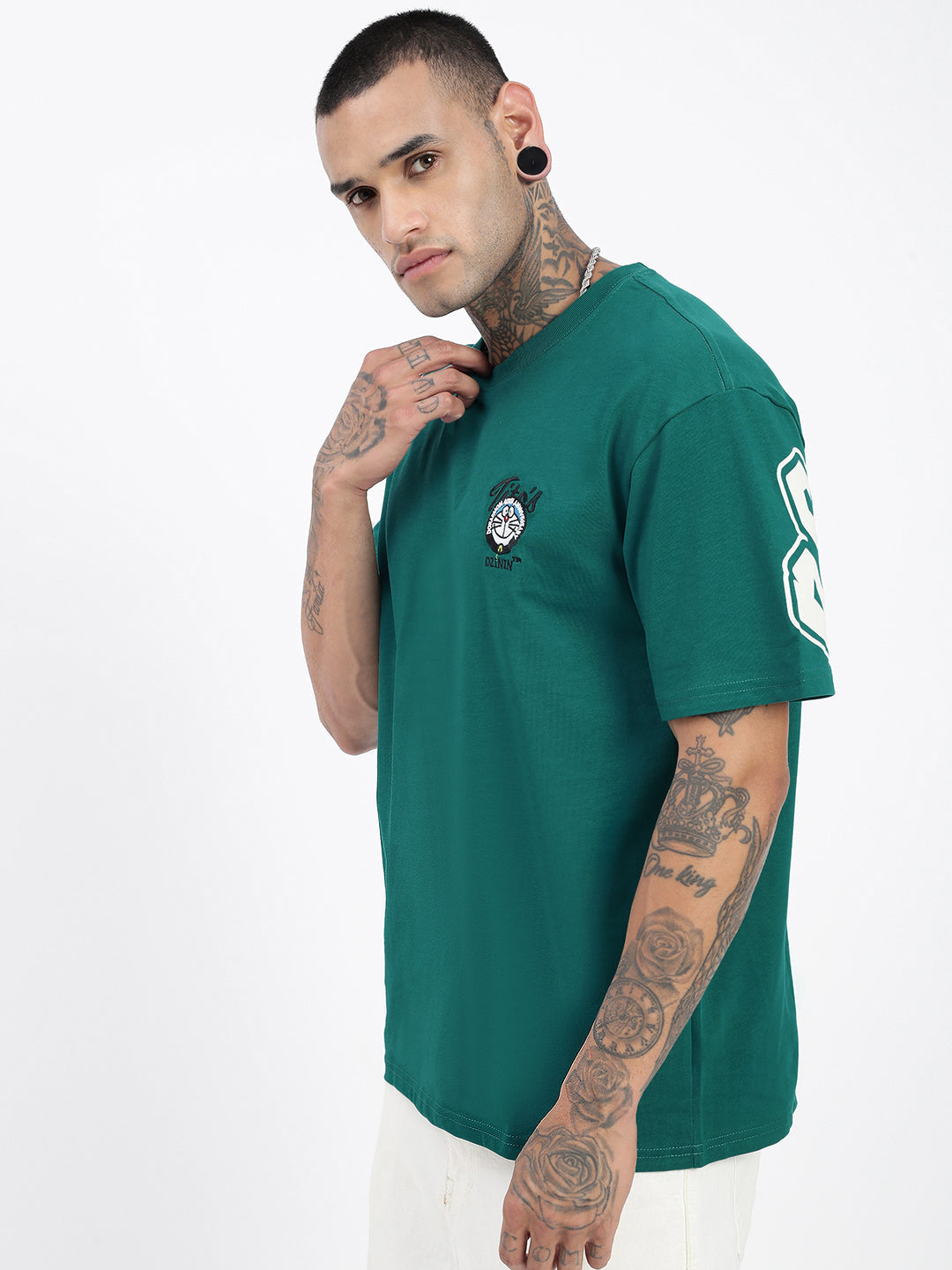 Men Graphic Green Relaxed Fit T Shirt