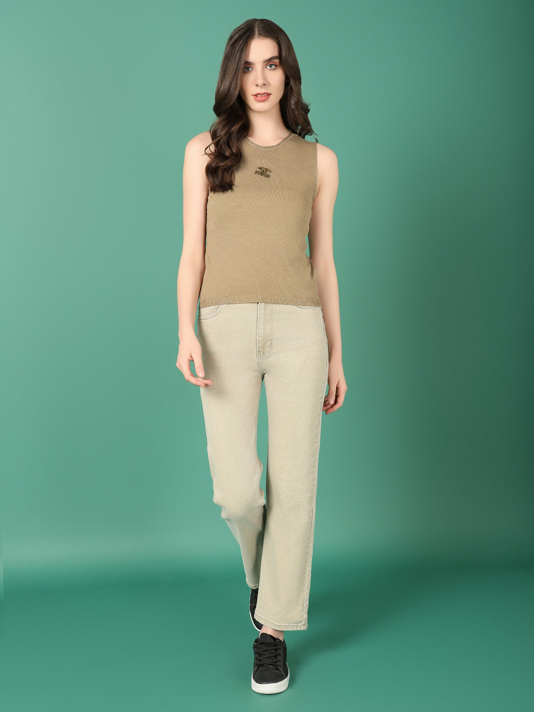 Women Olive Solid Top