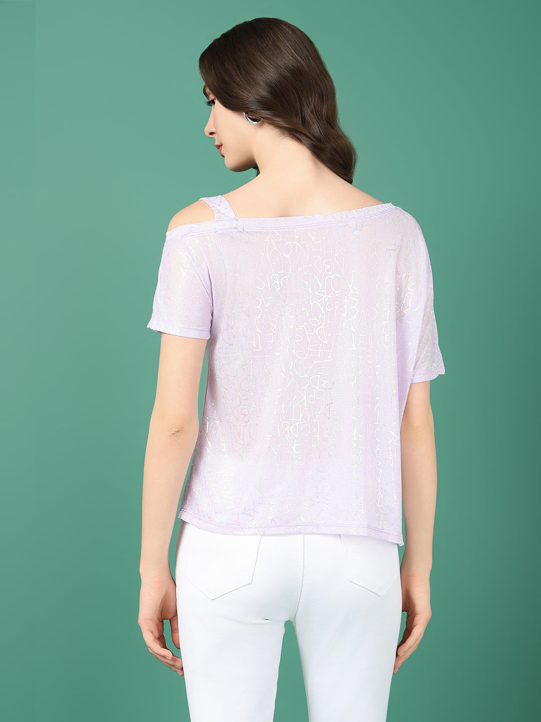 Women Lavender Graphic Top