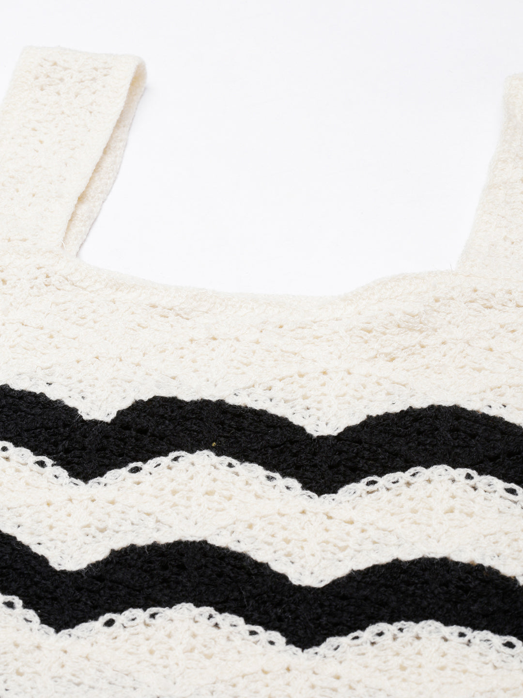 Women Cream Solid Crochet Crop Top