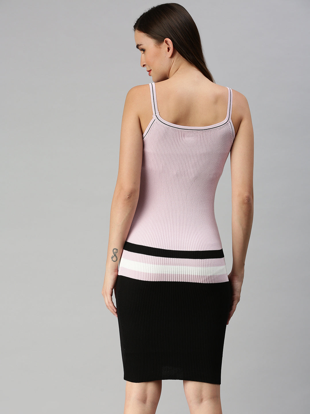 Women Shoulder Straps Solid Bodycon Lavender Dress