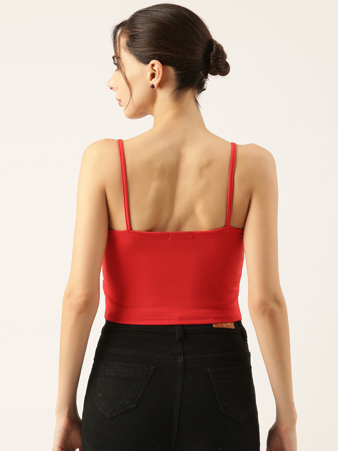 Women Solid Red Crop Top