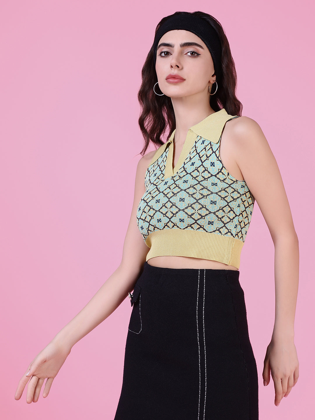 Women Green Solid Crop Top