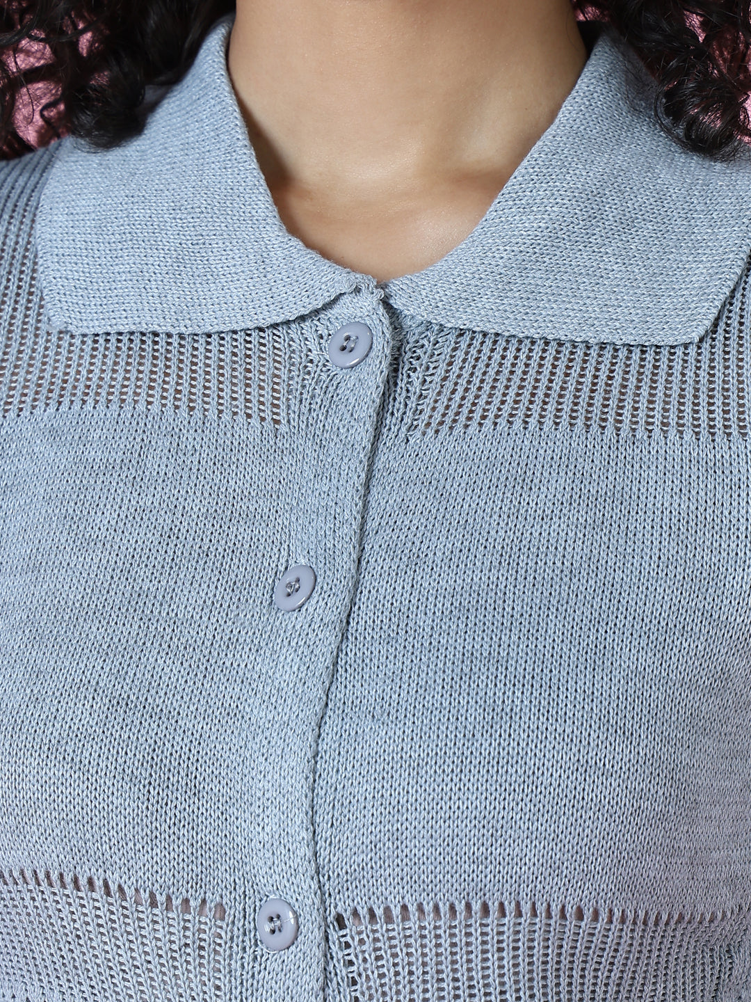 Women Grey Solid Shirt Style Top