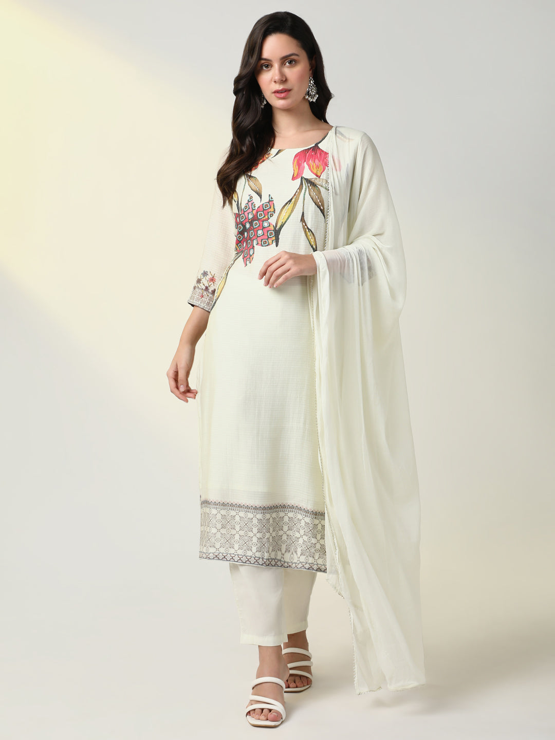 Women Yellow Solid Kurta Set with Dupatta