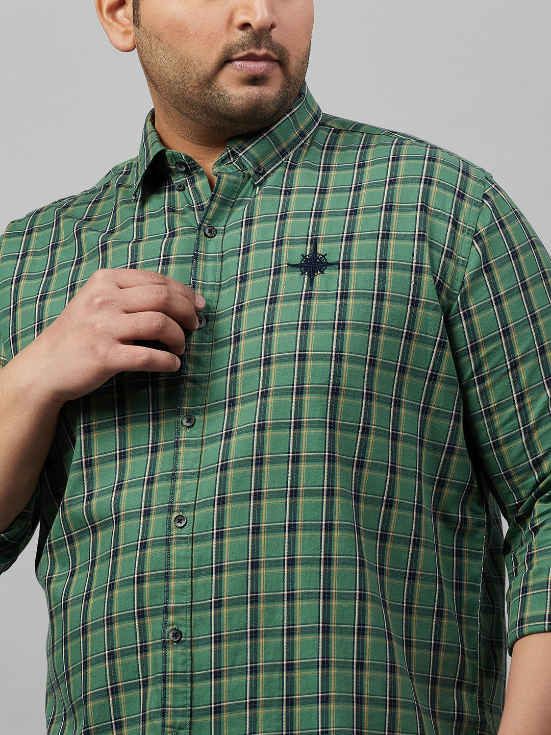 Men Checked Green Comfort Shirt