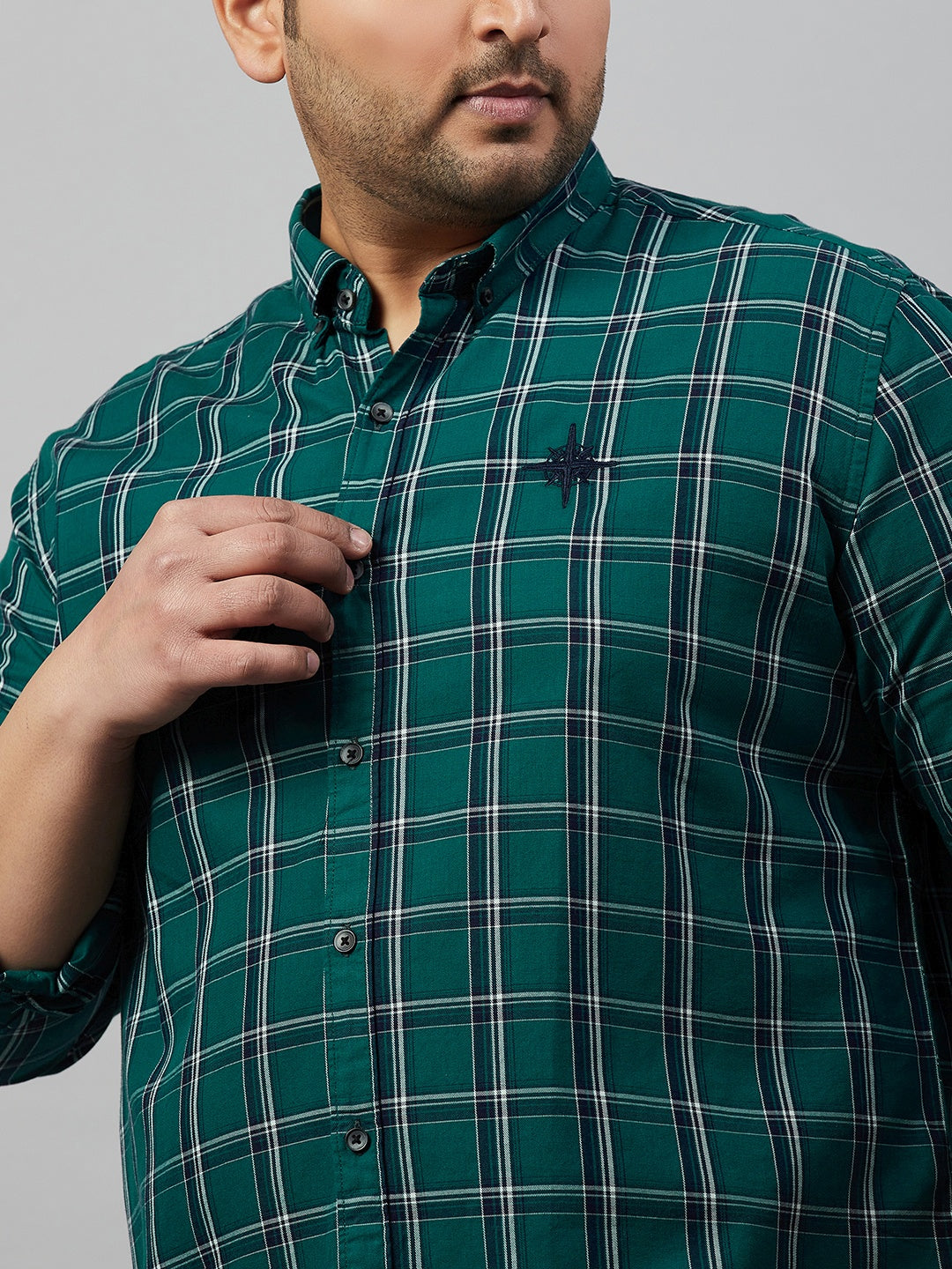 Men Checked Green Comfort Shirt
