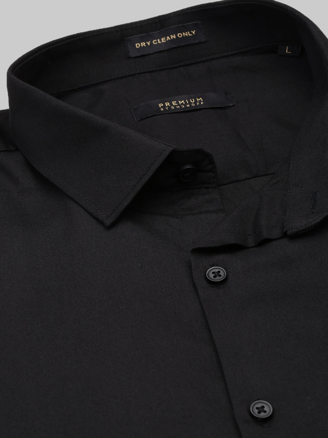 Men Black Solid Slim Fit Shirt