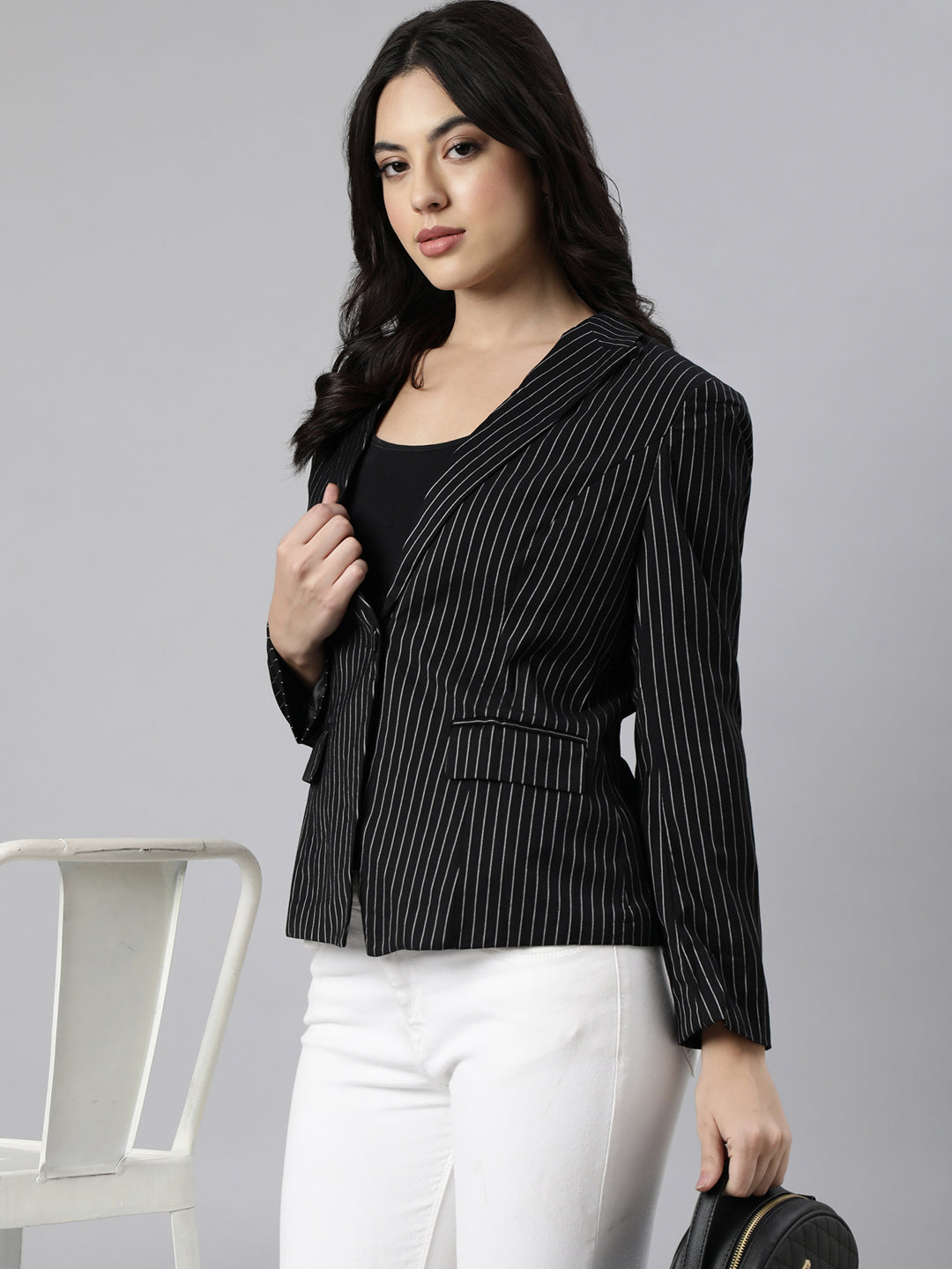 Women Black Single-Breasted Blazer