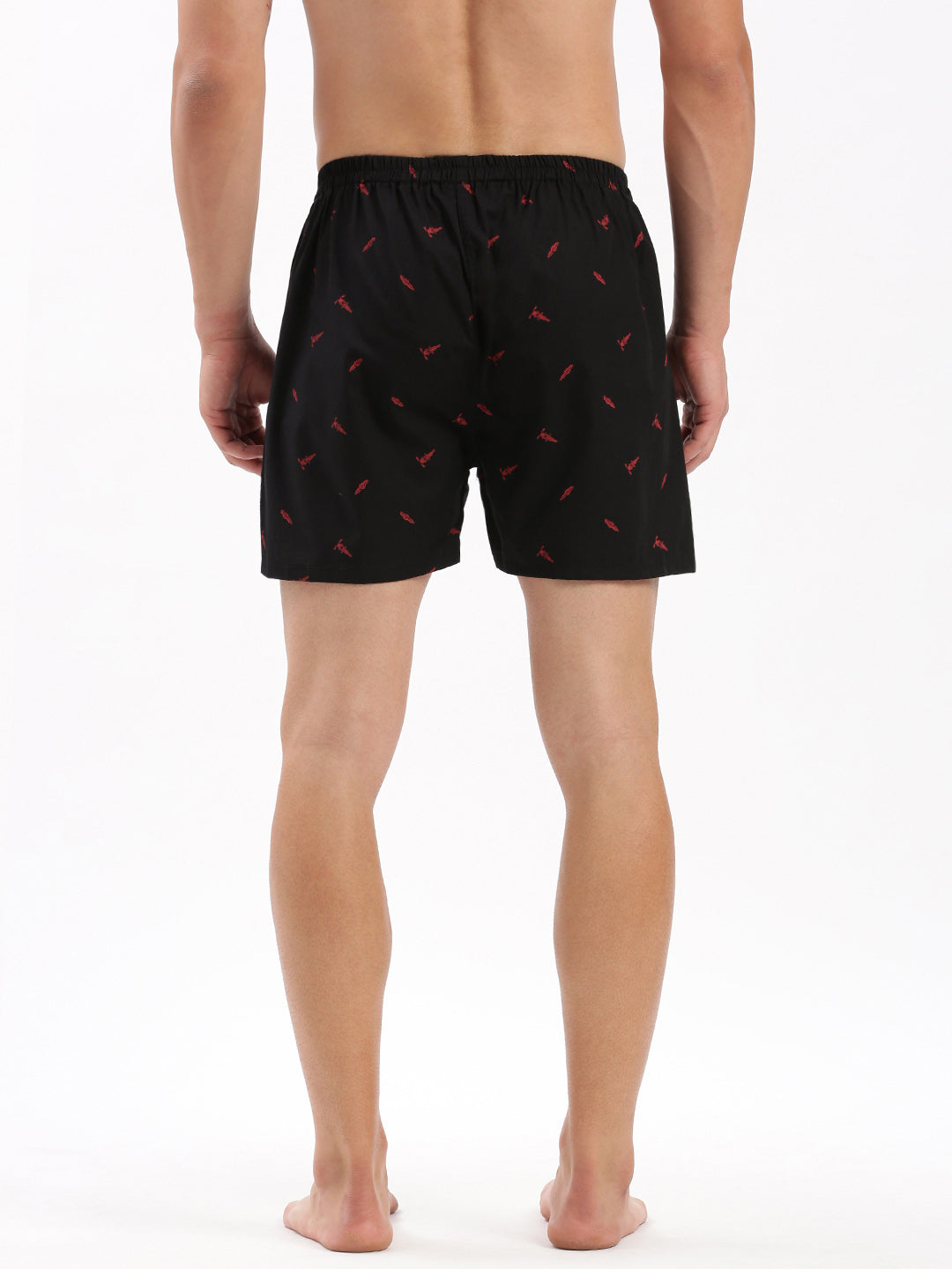 Men Printed Black Boxer