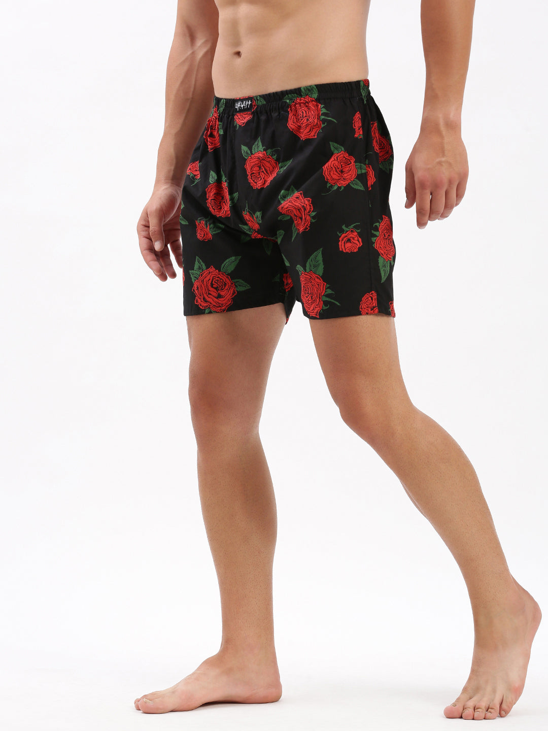 Men Printed Black Boxer