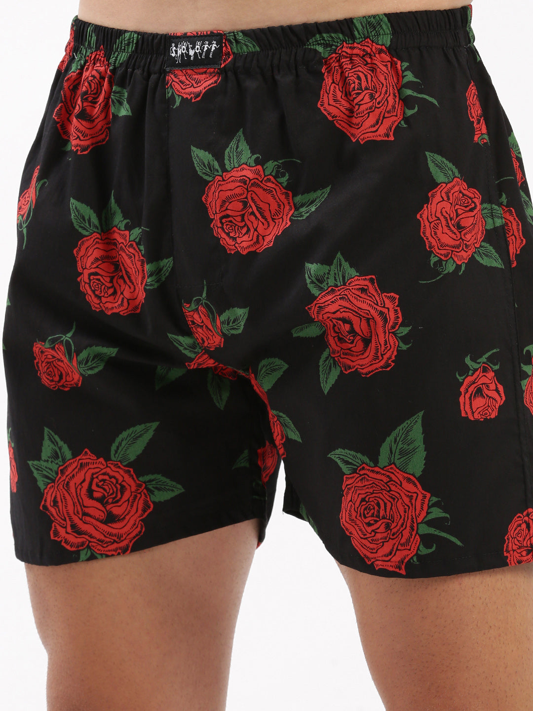 Men Printed Black Boxer