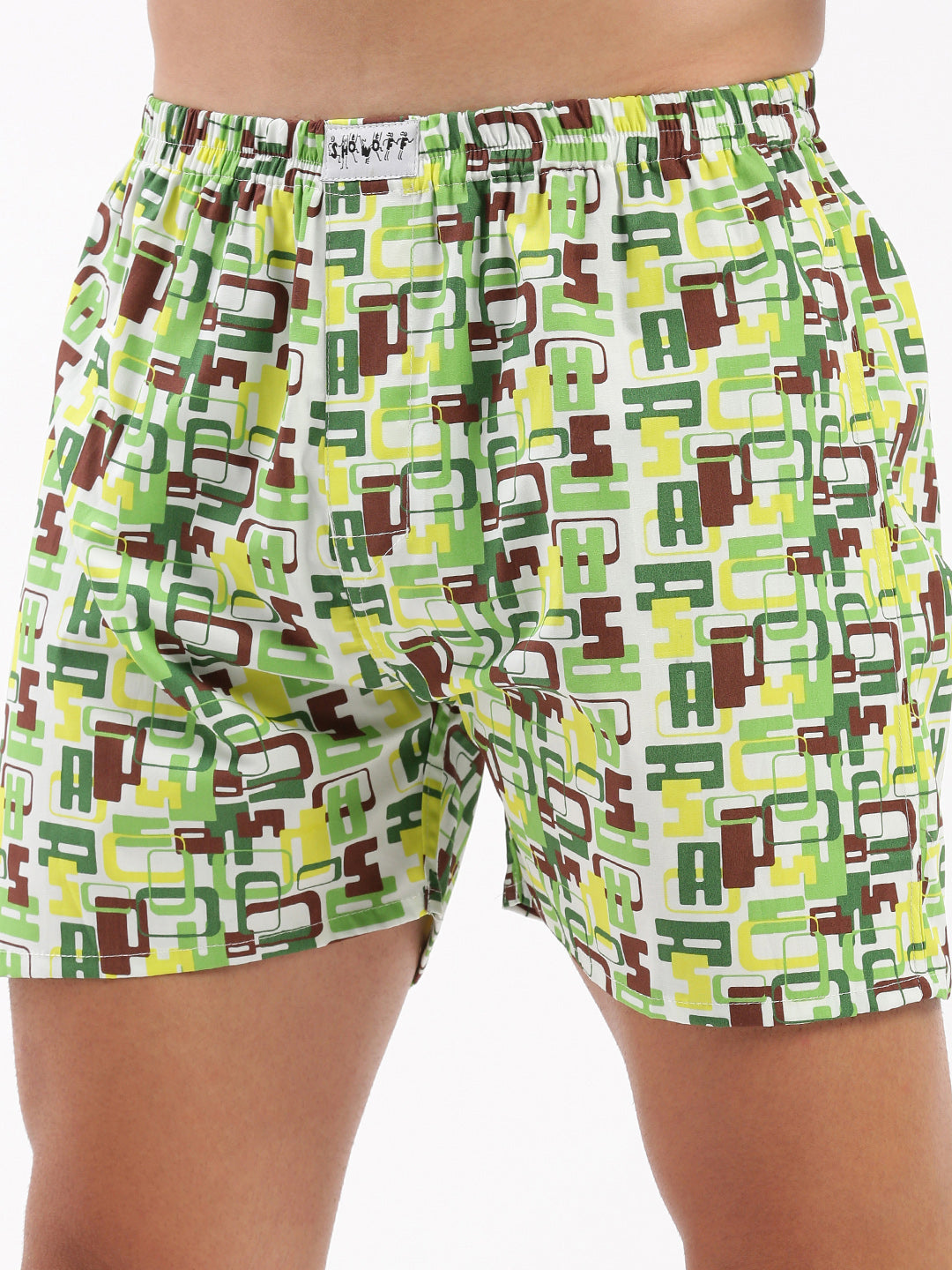 Men Printed Green Boxer