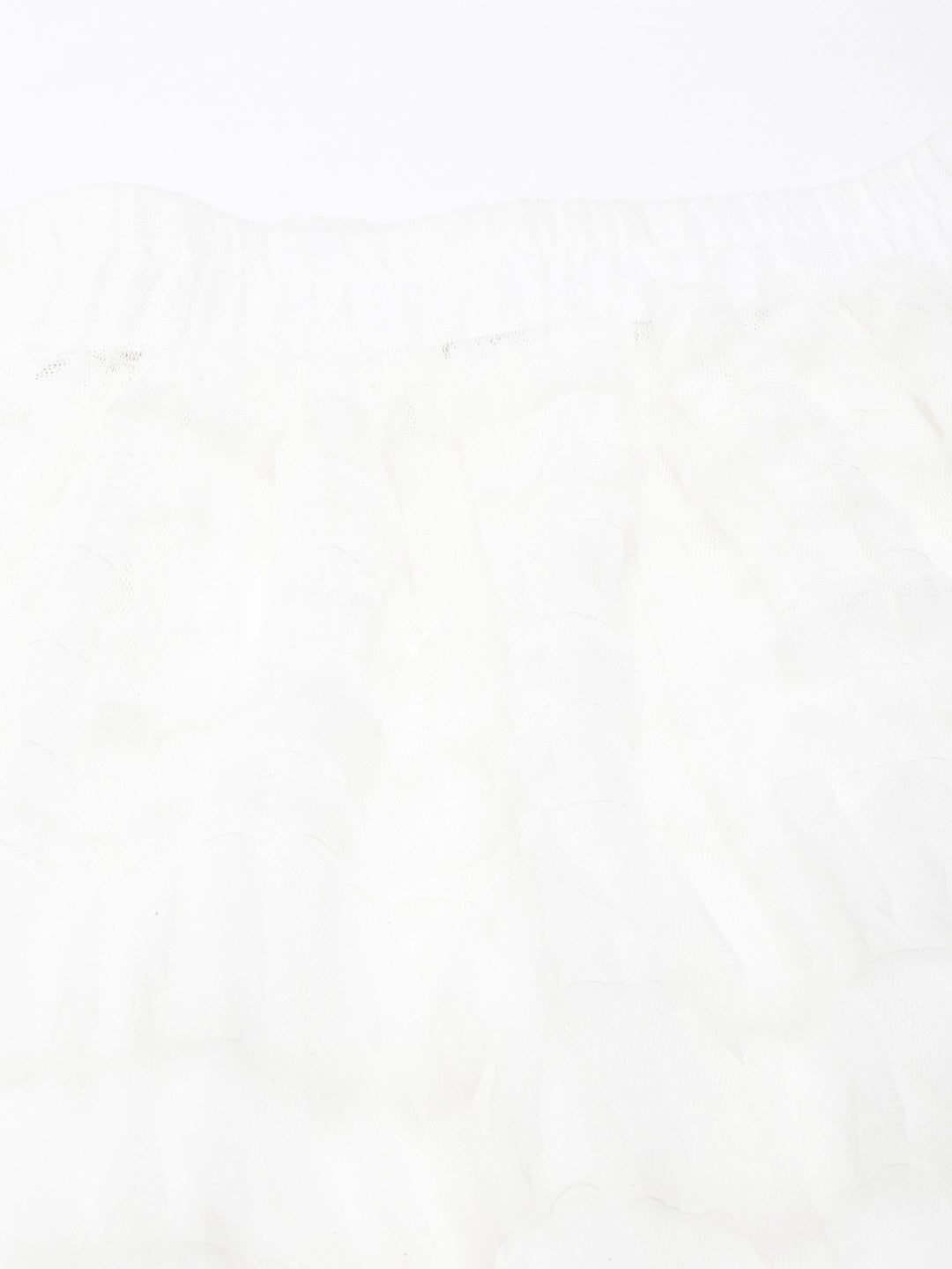 Women Solid White Tiered Midi Skirt