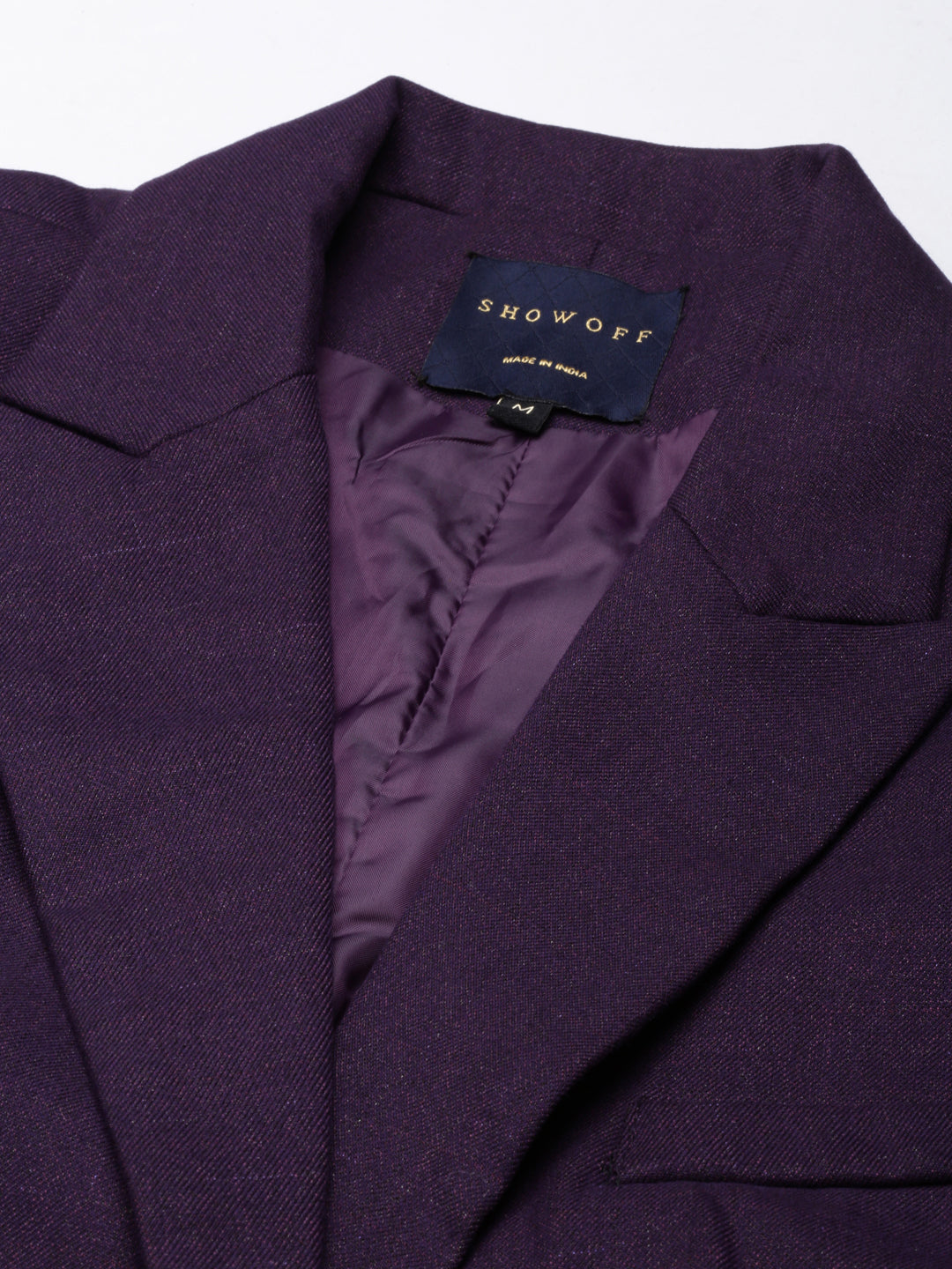 Women Purple Double-Breasted Blazer