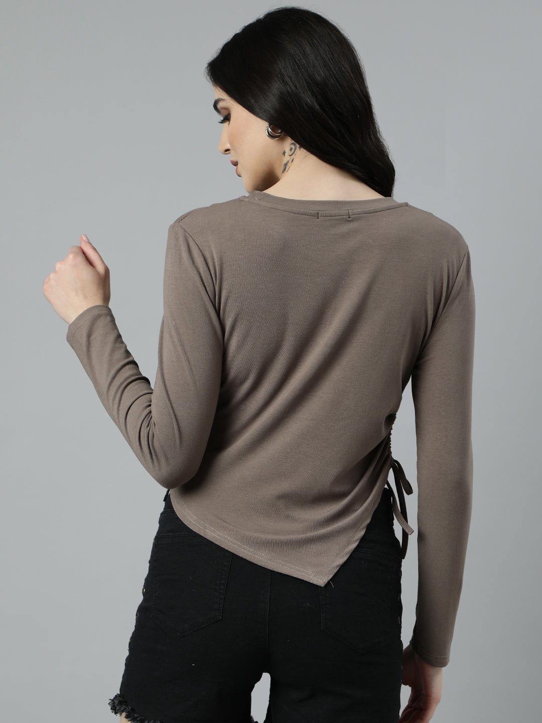 Women Solid Olive Top