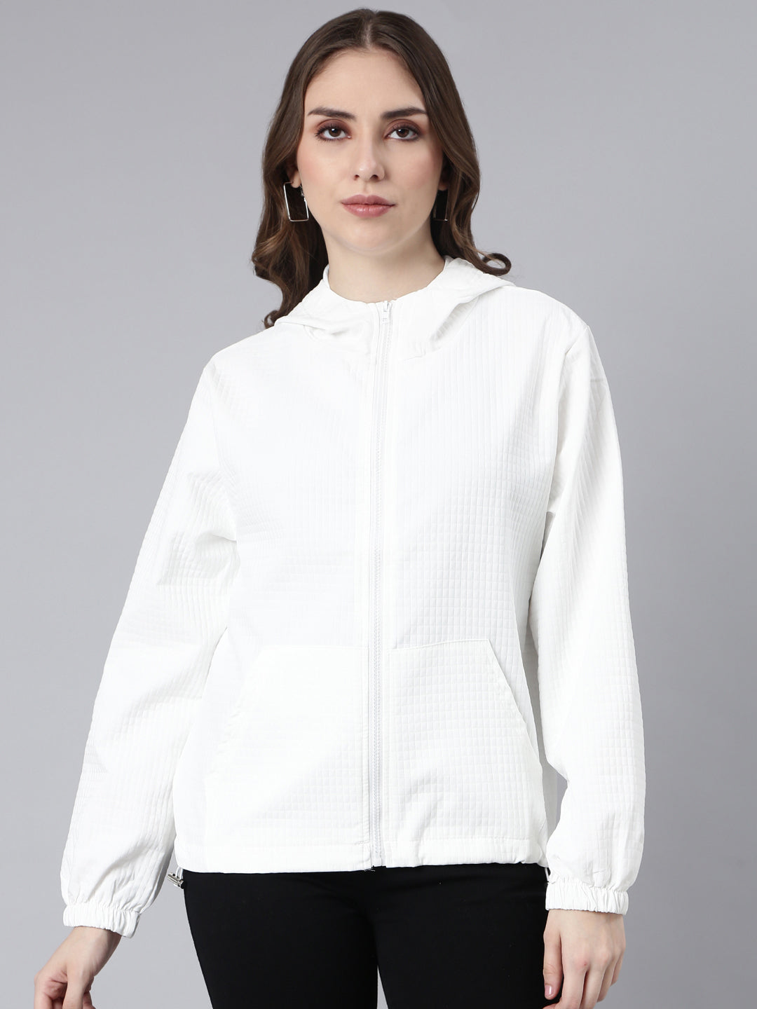 Women Solid White Oversized Drop Shoulder Tailored Jacket