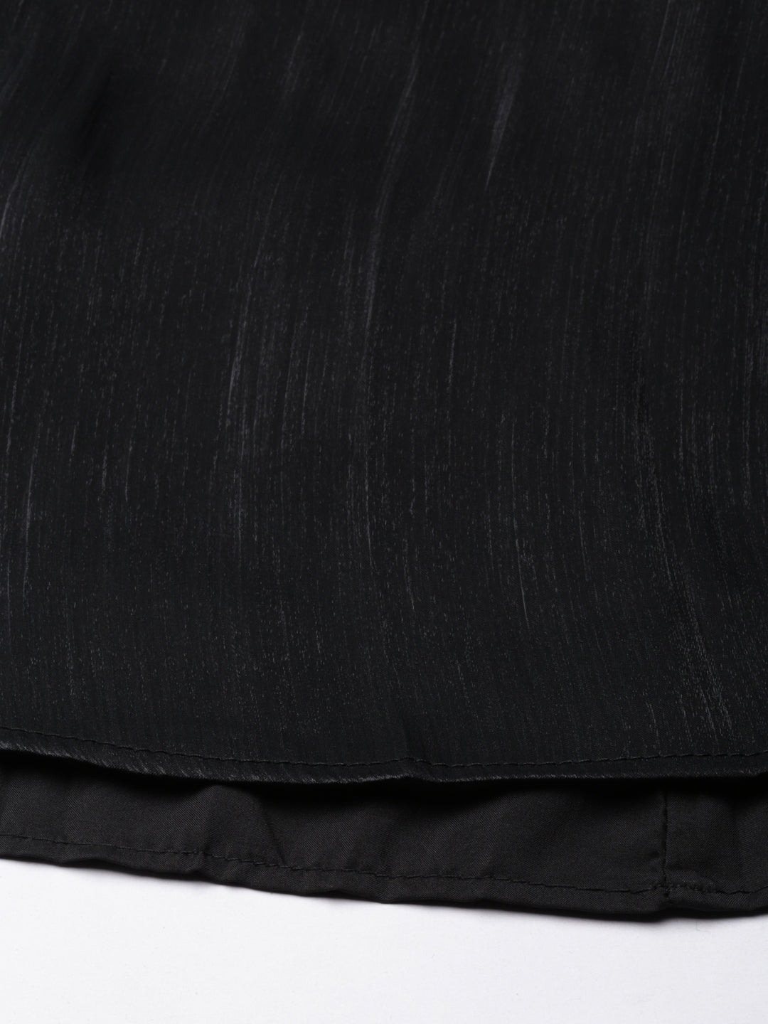 Women Solid Black Flared Midi Skirt