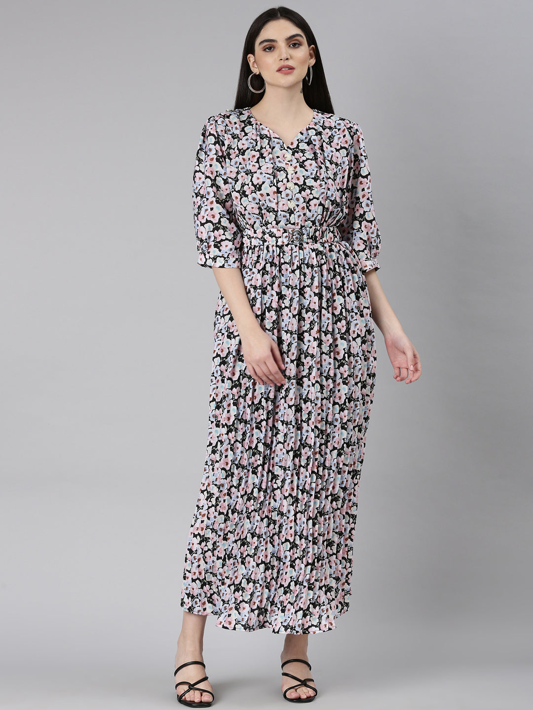 Women Multi Floral Maxi Dress