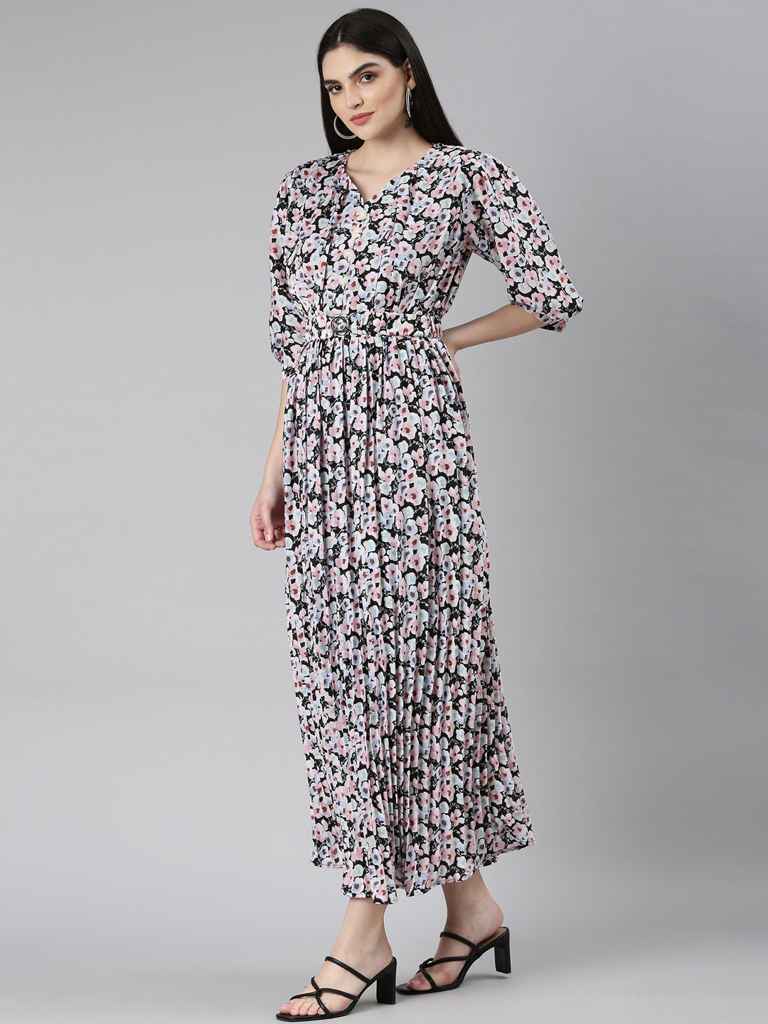 Women Multi Floral Maxi Dress