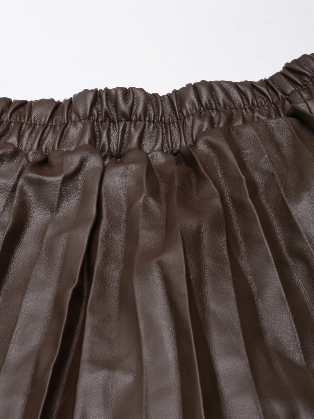 Women Solid Brown Flared Mini Skirt