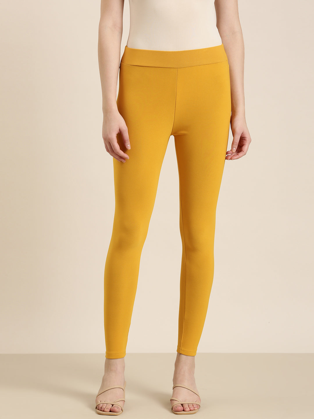 SHOWOFF Women s Solid Ankle Length Mustard Legging