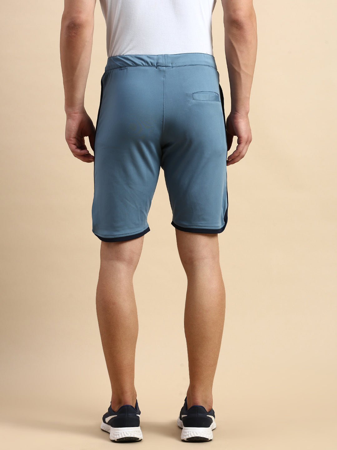 Men Blue Solid Casual Shorts