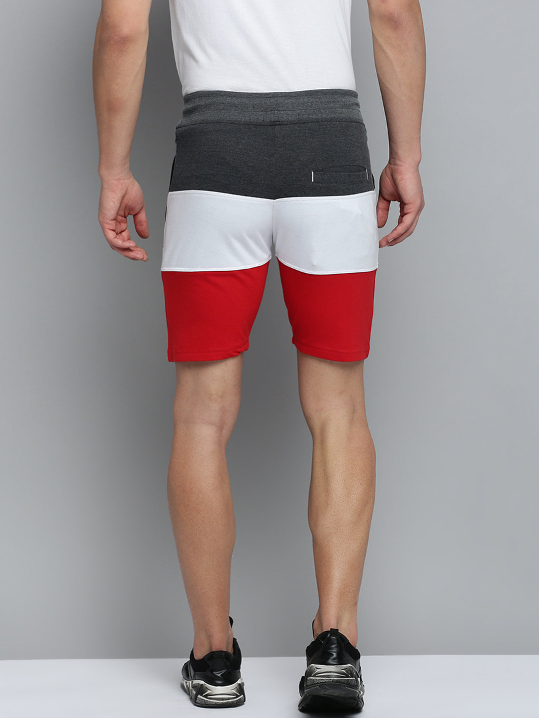 Men Grey Colourblock Casual Shorts