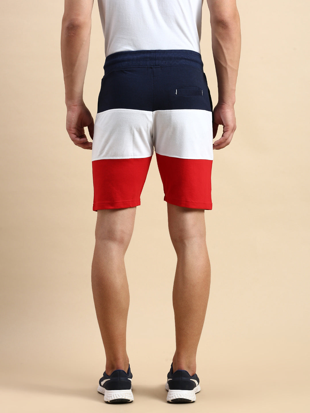Men Navy Colourblock Casual Shorts