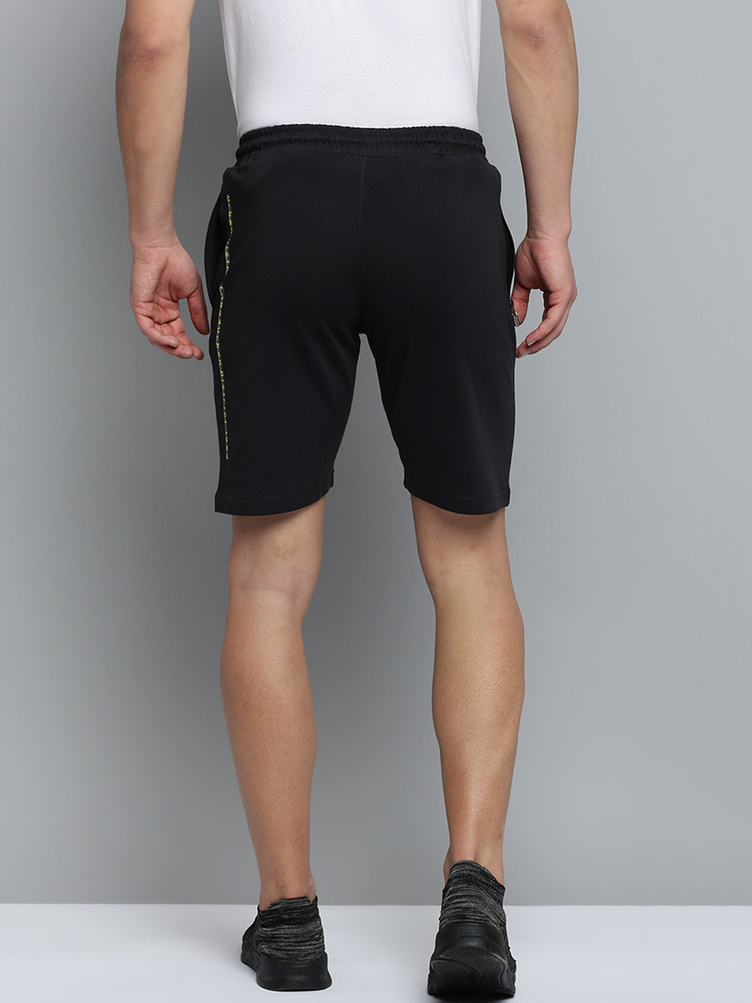 Men Black Solid Casual Shorts