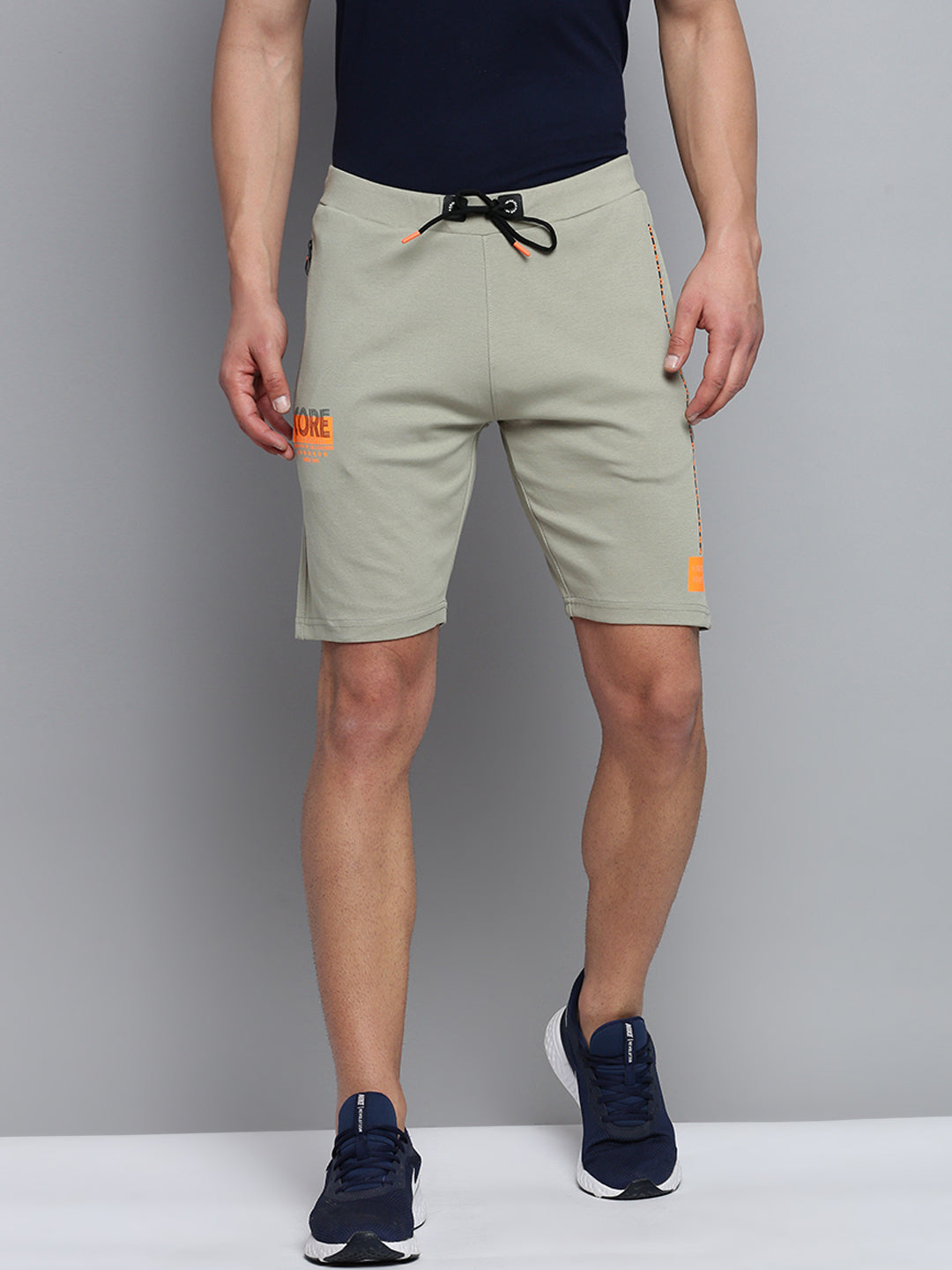 Men Green Solid Casual Shorts