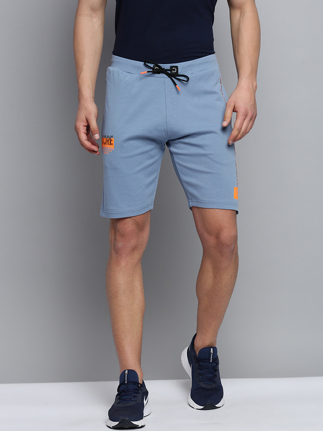 Men Blue Solid Casual Shorts