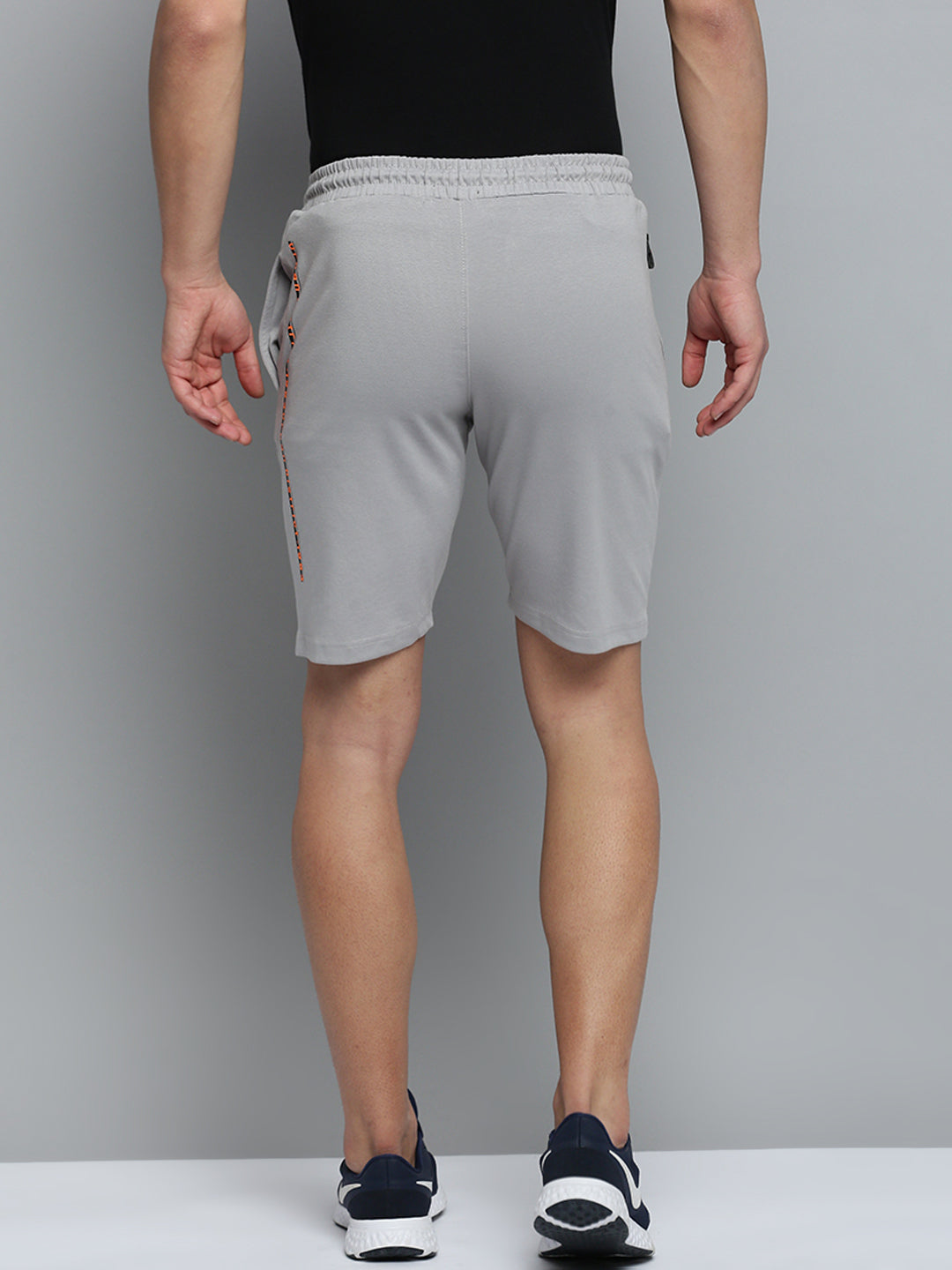 Men Grey Solid Casual Shorts