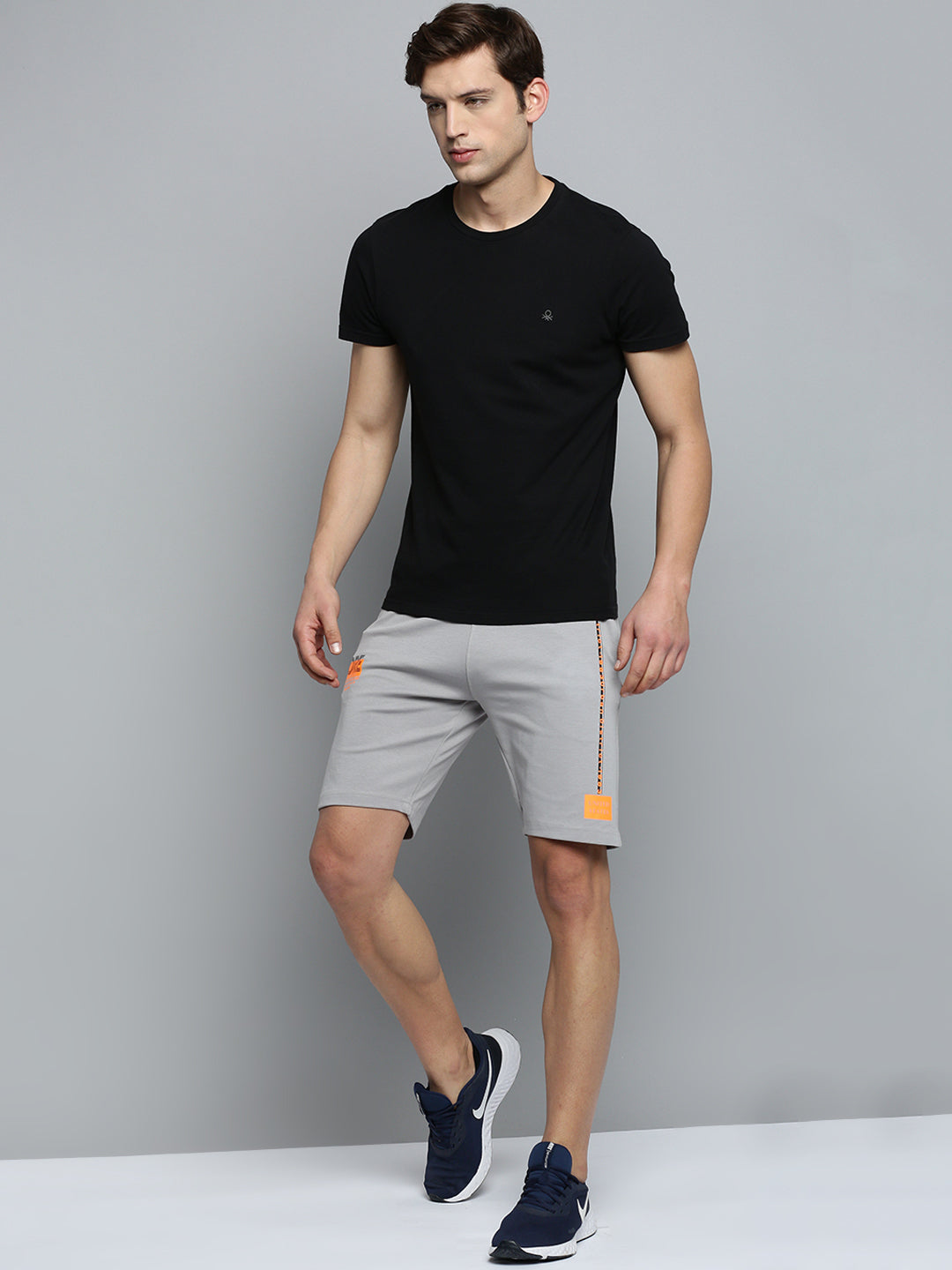 Men Grey Solid Casual Shorts