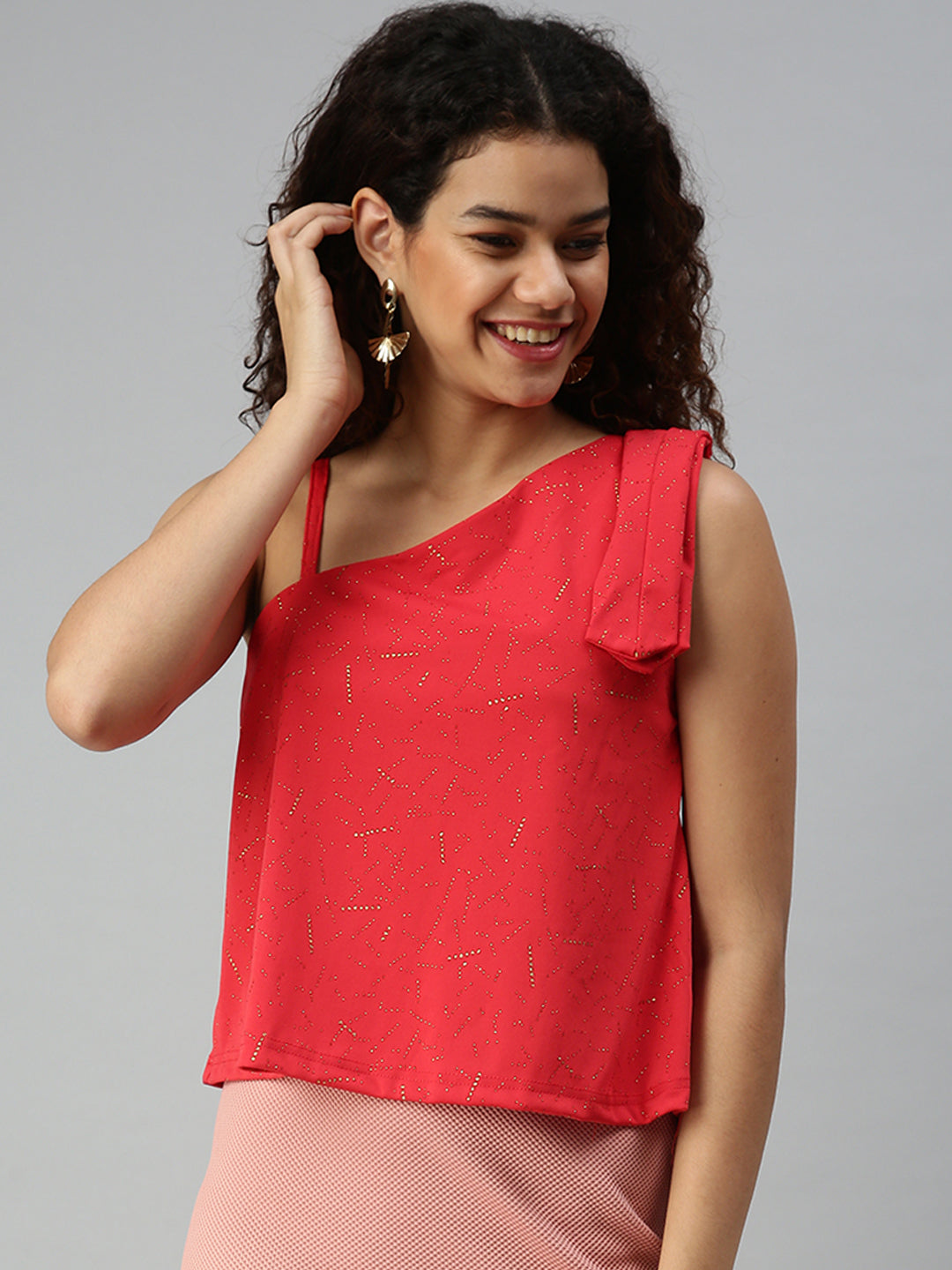 Women's Embellished Red Top