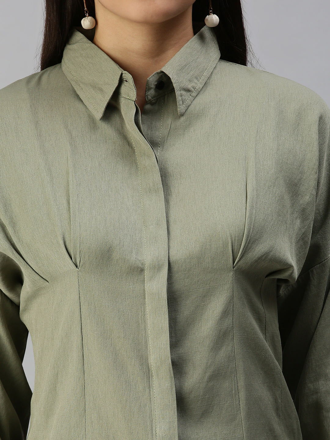 Women's Olive Solid Shirt