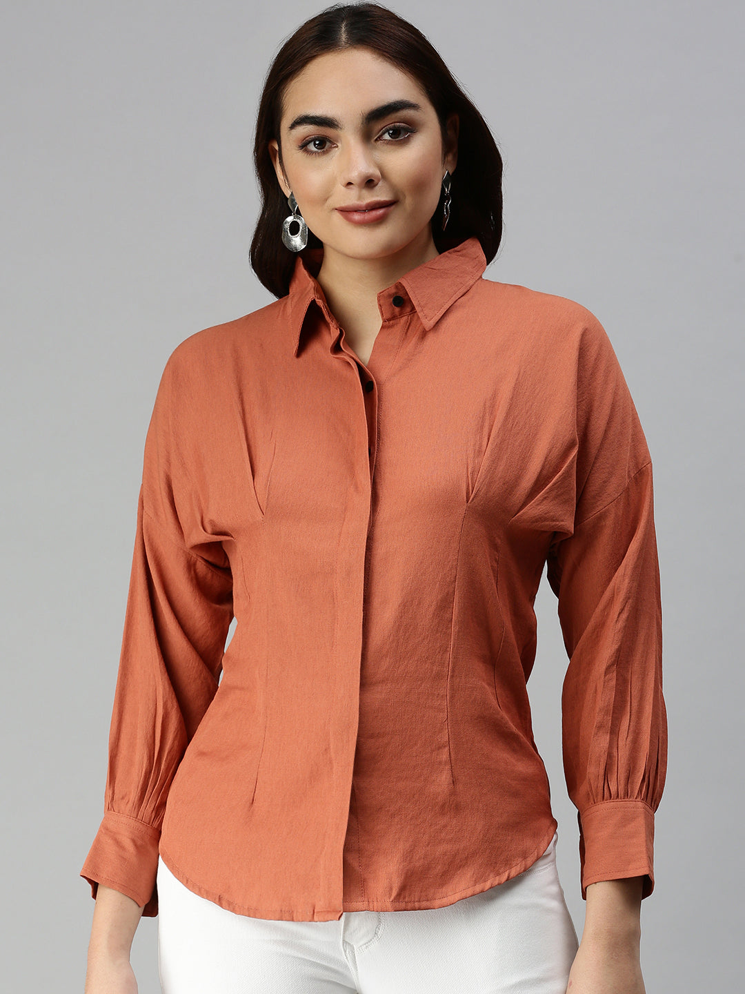 Women's Rust Solid Shirt