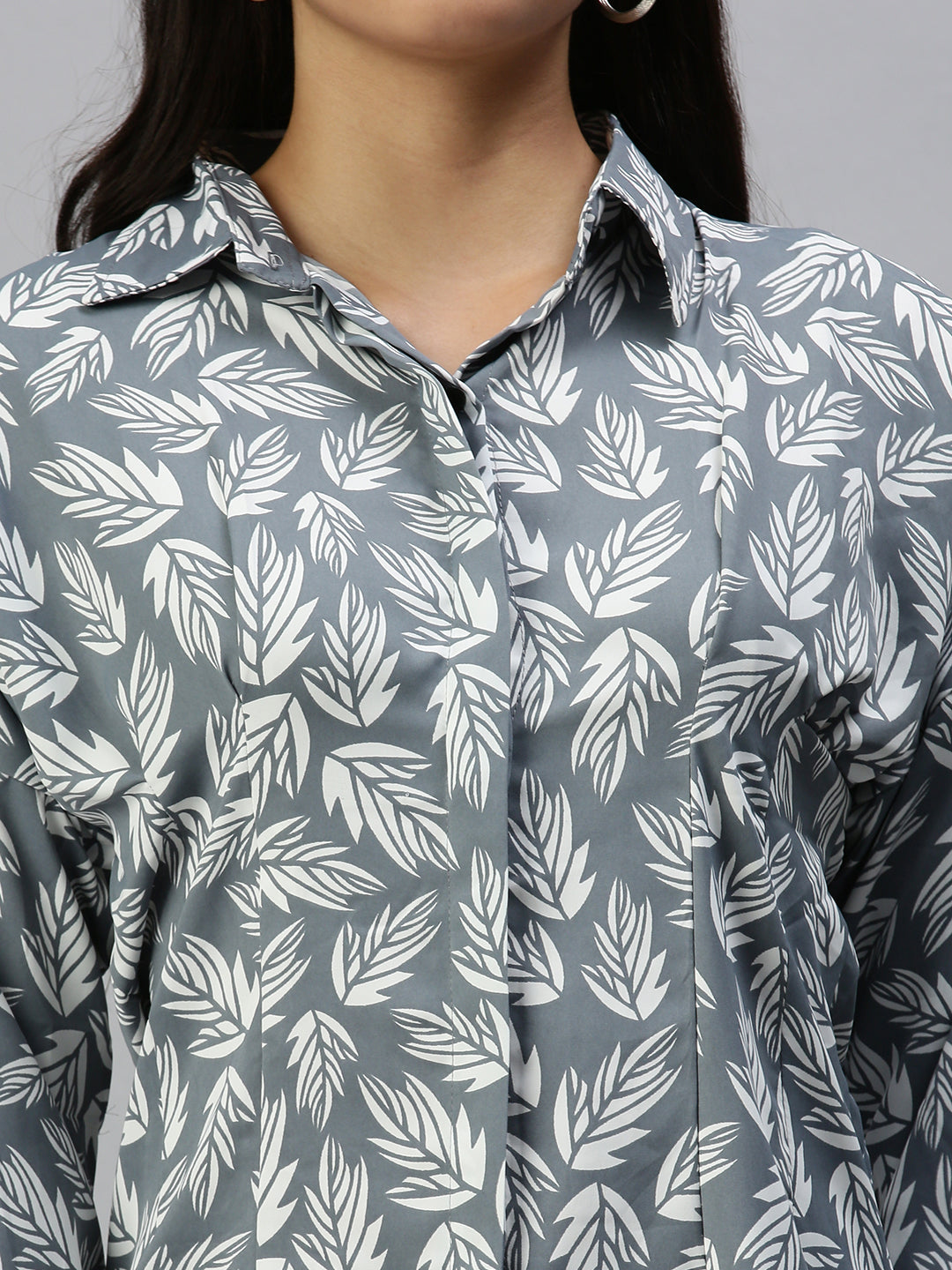 Women's Grey Printed Shirt