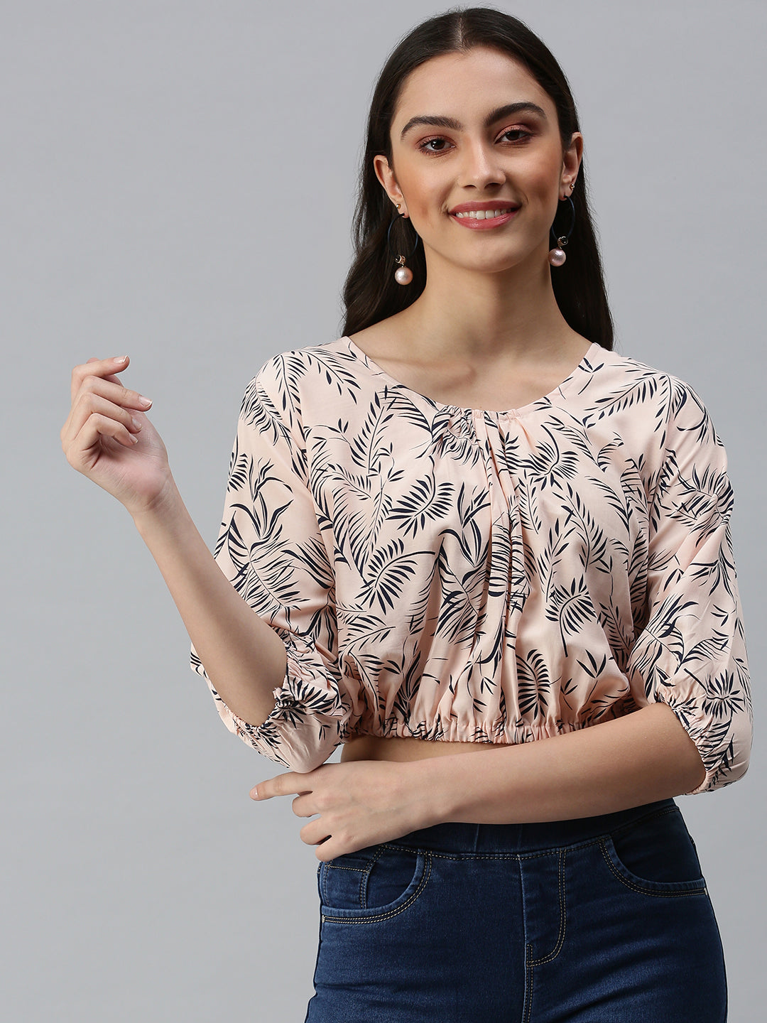 Women's Printed Peach Top