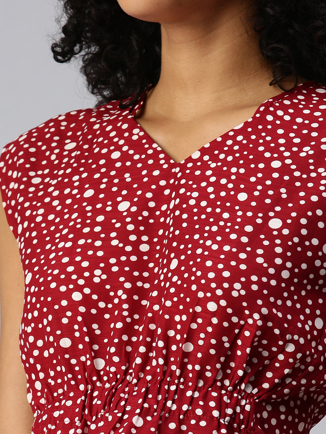 Women's Red Polka Dots Top