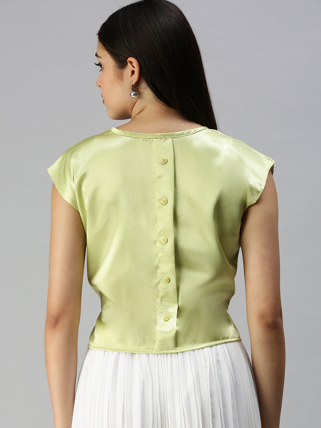 Women's Lime Green Tropical Top