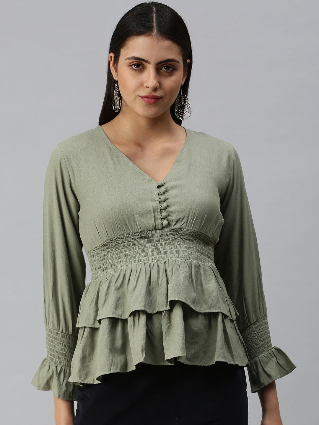 Women's Solid Olive Top