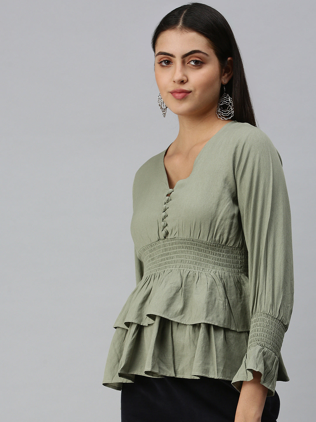 Women's Solid Olive Top