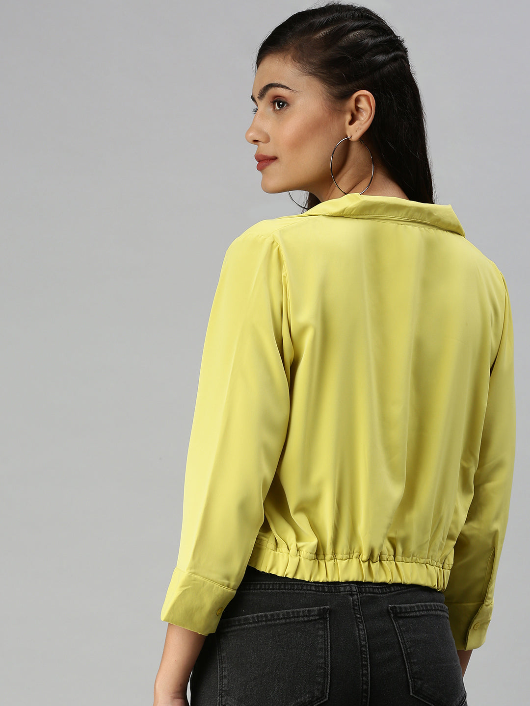 Women's Lime Green Solid Top
