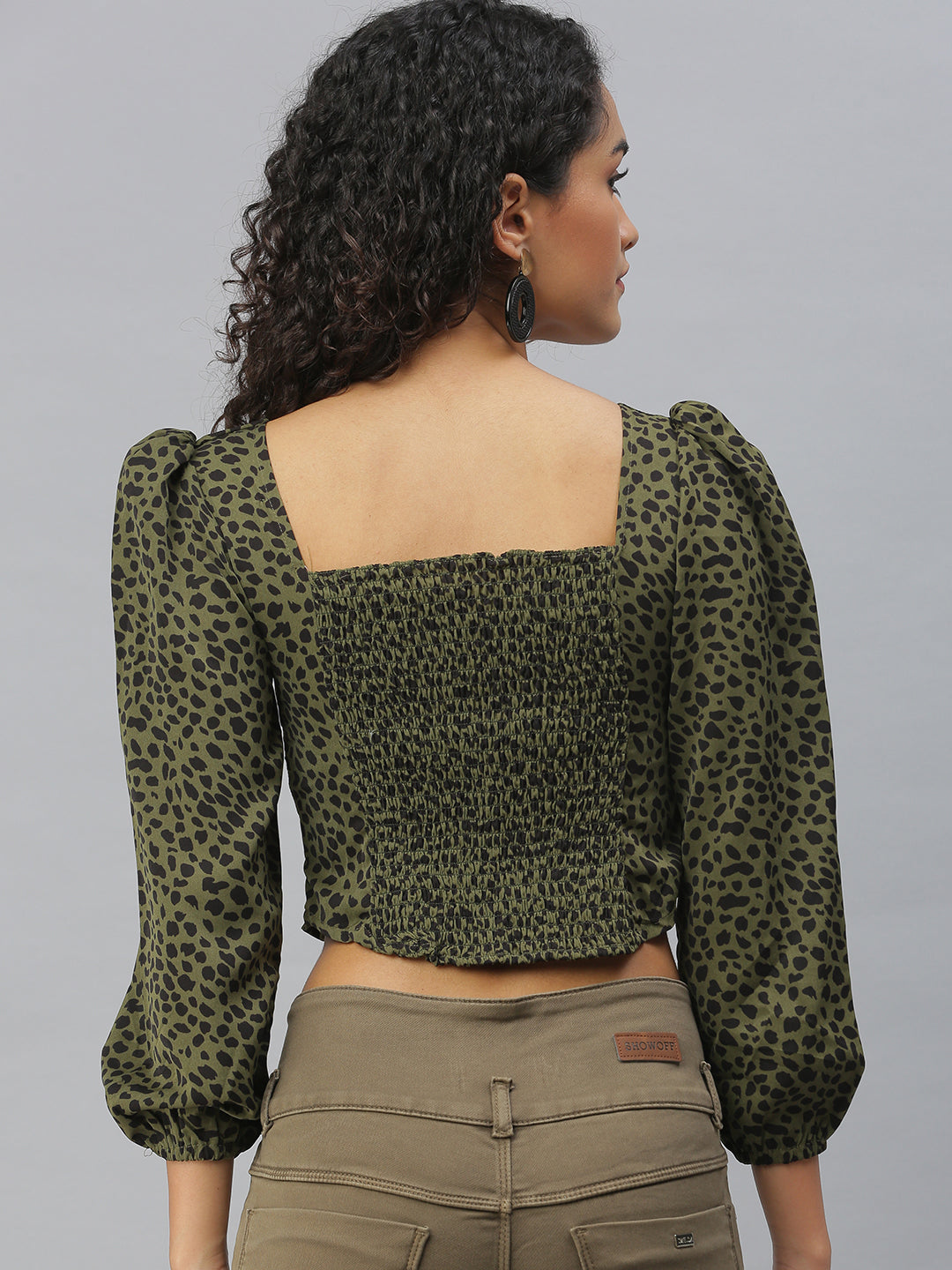 Women's Green Printed Tops