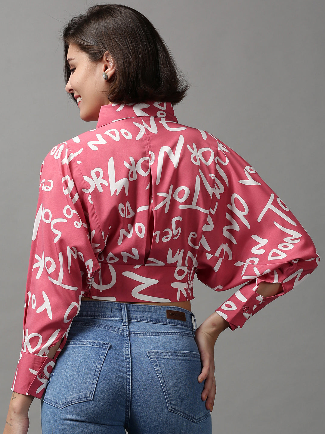 Women's Pink Printed Top