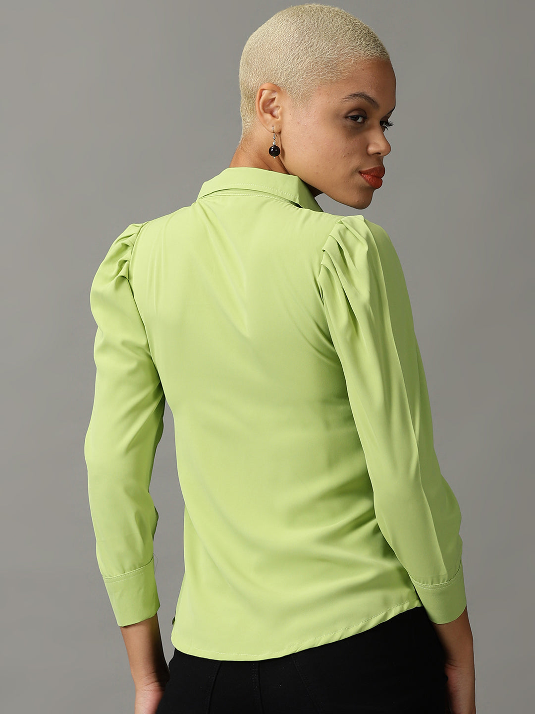 Women's Green Solid Shirt