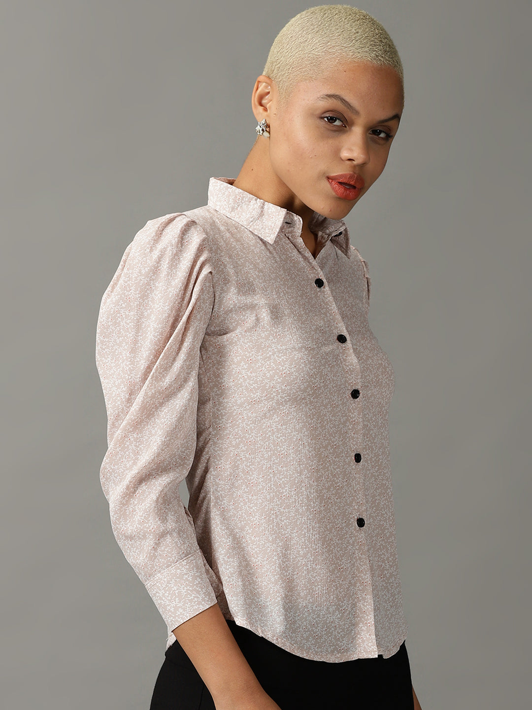 Women's Beige Printed Shirt