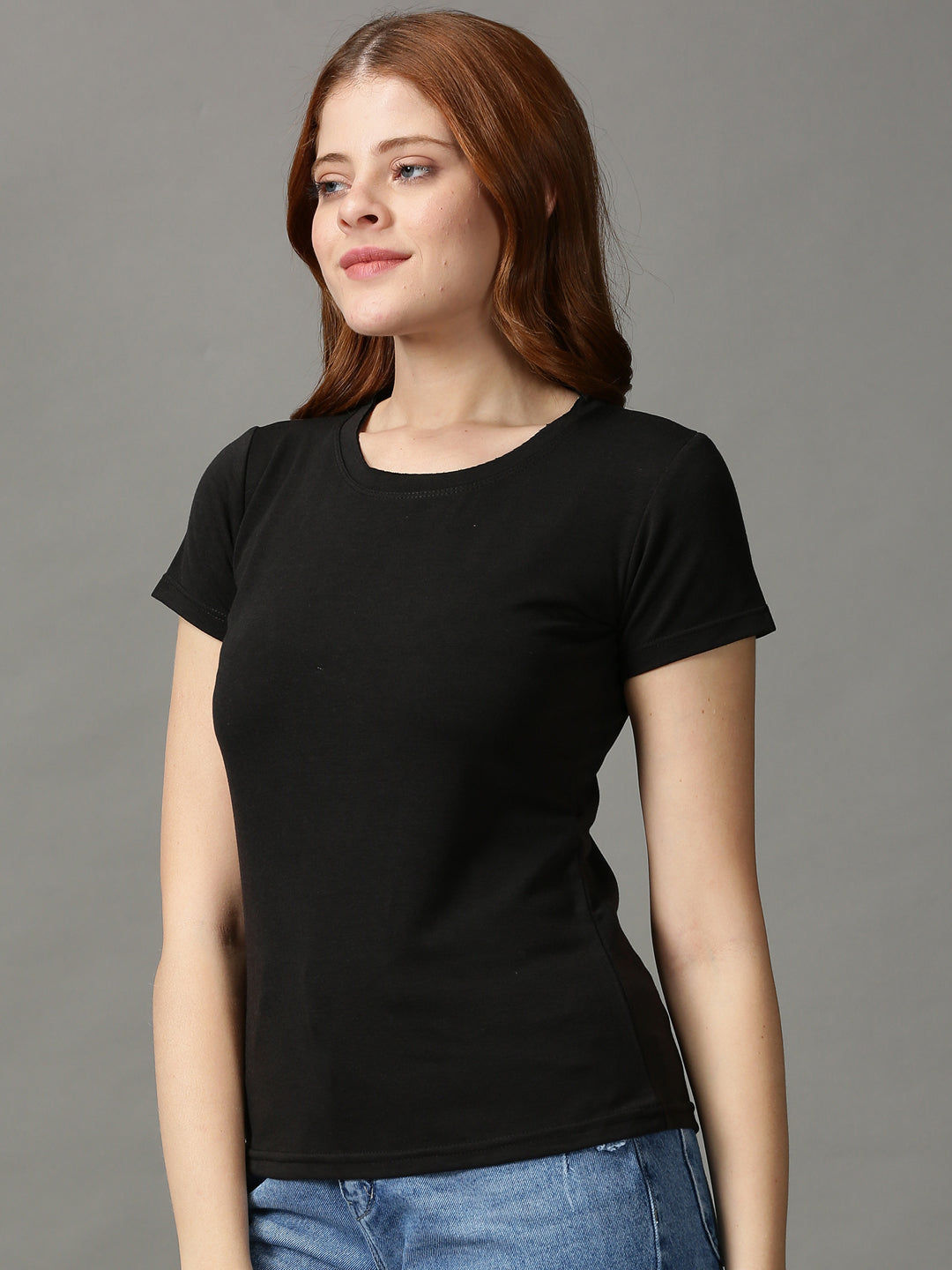 Women's Black Solid Top